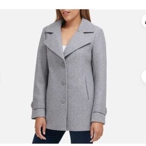 NWT  Marc New York Ladies Preppy Peacoat Gray Pockets Coat Jacket Plus XXL 2X‎